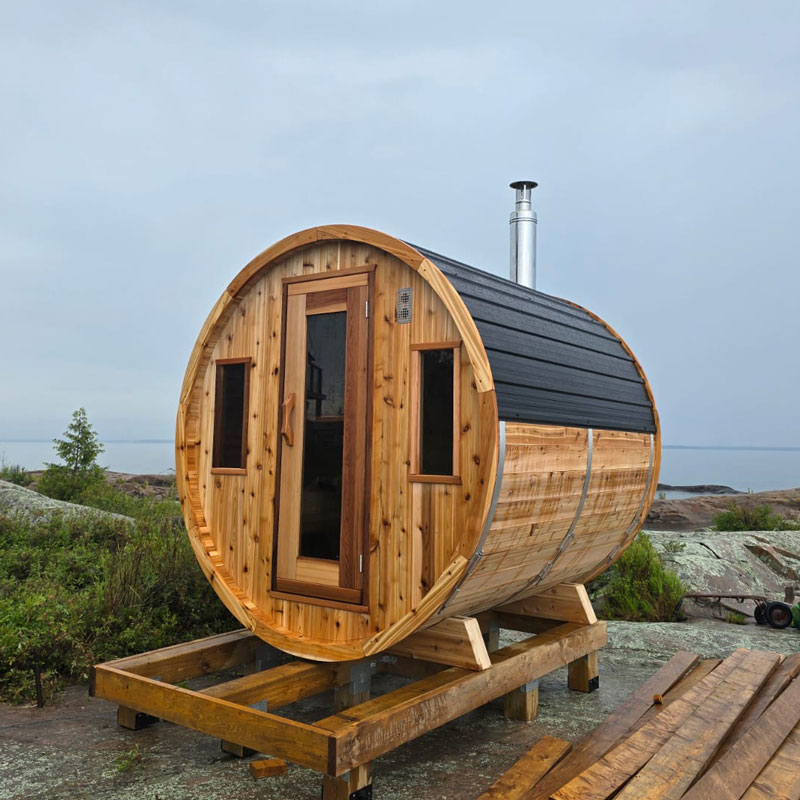 clear cedar barrel sauna