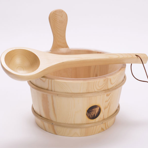 wooden bucket & ladle