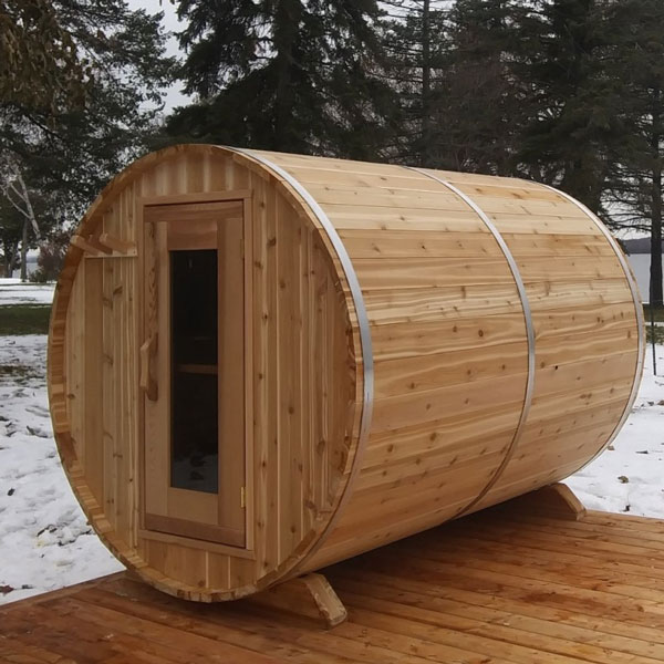 clear cedar barrel sauna