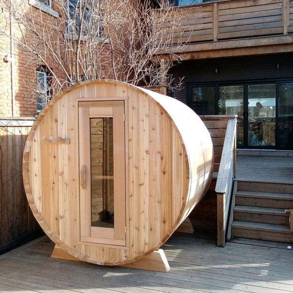 clear cedar barrel sauna