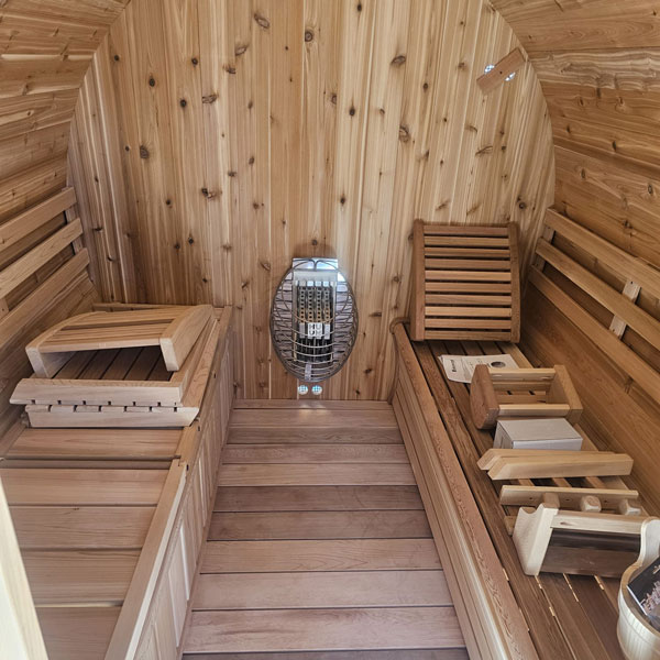 clear cedar barrel sauna