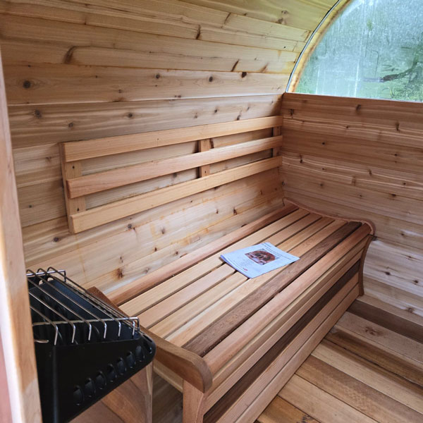 clear cedar barrel sauna