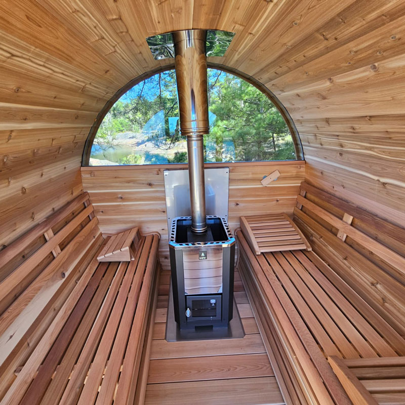 clear cedar barrel sauna